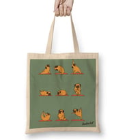 Pug Yoga Köpek Bez Çanta Uzun Saplı