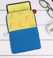 BK Gift Muz Tasarımlı Taşınabilir Koruyucu Tablet Kılıfı & Organizer Çanta - Mavi-1