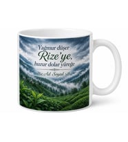 Rize Karadeniz Yağmuru Temalı Kupa Bardak - Özel Tasarım Hediye