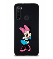 Xiaomi Redmi Note 8 Soft Premier Kapak Minnie Mouse-D Tasarımlı Silikon Kılıf - Siyah (Şeffaf)