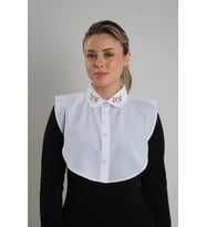 Beyaz Gömlek Yakalı Boyunluk Terikoton Nakışlı Çiçek Desenli 1023_42