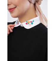 Beyaz Gömlek Yakalı Boyunluk Terikoton Nakışlı Çiçek Desenli 1023_42