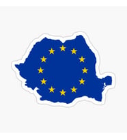 Romanya Avrupa Birliği Bayrağı Haritası Sticker Yapıştırma 19CM