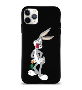 Apple iPhone 11 Pro Uyumlu Lansman Kılıf Bugs Bunny Tasarımlı Altı Kapalı İçi Kadife Kaplı  Kapak (Şeffaf)
