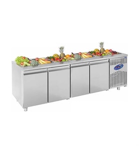 CSA Karacasan  632 Lt Dört Kapılı 700'Lük Havuzlu Saladbar Buzdolabı(304 Çelik)