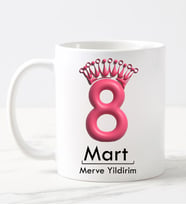 8 Mart Dünya Kadınlar Günü  Kupası (Beyaz)
