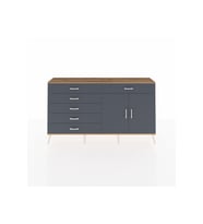 Arges Konsol Tek Raflı 6 Çekmeceli 2 Kapaklı 176x30x99 Çam-Antrasit