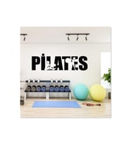 Pilates Spor Dekoratif Duvar Sticker Siyah 105X40 cm