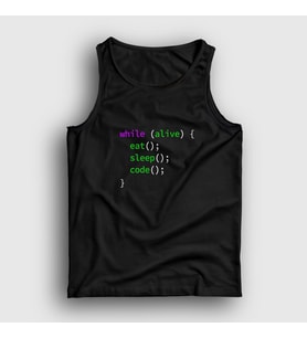 Presmono Unisex Siyah Eat Sleep Code Repeat Developer Yazılımcı Atlet 332123tt