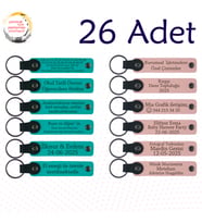 K Turkuaz & Y Ağzı, 26’lı Set, İsim Yazılabilen Deri Anahtarlık, Coğrafya Öğretmeninden Karne Anısı