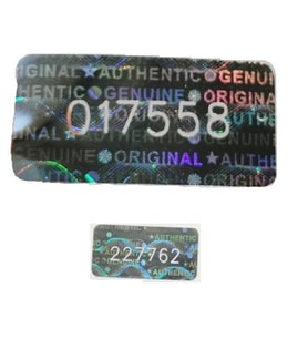YATE10 1x2cm 105 Adet Gümüş Hologramlı Garanti Etiketi Seri Numaralı