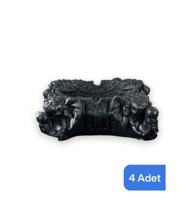 Siyah Küllük Seti, Dekoratif ve Şık 4'lü Kül Tablası Paket