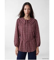 LCW EVERYDAY Bordo Ekose Modal Karışımlı Kadın Gömlek Tunik