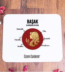 Kişiye Özel Başak Burcuna Hediye Mouse Pad