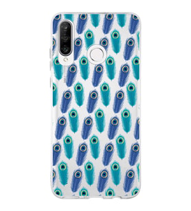 PrintiFy Huawei P30 Lite ile Uyumlu 1mm Slim Fit Nazar Boncuğu 4 Baskılı Şeffaf  Kılıf