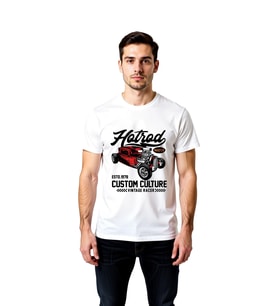 Erkek Hotrod Master Vintage Racer Baskılı Tişört %100 Pamuk Rahat Kesim Günlük Modern Şık Konforlu