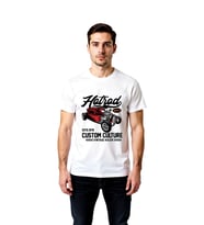Erkek Hotrod Master Vintage Racer Baskılı Tişört %100 Pamuk Rahat Kesim Günlük Modern Şık Konforlu