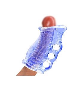 Erkek Penis Eğitim Mastürbatörü İki Tarafı Açık Uçlu Tırtıklı Stroker