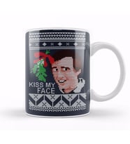 Christmas Alan Partridge Kiss My Face Mistletoe Knit Kupa Bardak Porselen