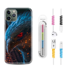 Apple iPhone 11 12 13 14 Pro Max Kılıf Kablo Koruma Spiral Silikon Şahin 1756
