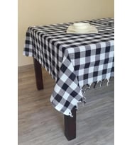 DENİZLİ ÇEYİZ Çok Amaçlı Piknik Masa Örtüsü Sofra Bezi Siyah 150x150