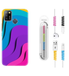 INFINIX Smart 4 5 6 Zero 8 S5 Pro Kılıf Kablo Koruma Spiral Silikon Renk Cümbüşü 1631