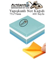 Yapışkanlı Not Kağıdı 4 Renk 400 Sayfa 1 Paket Buzul Küp Blok Yapışkanlı Postit 75x75 mm Renkli  (Çok Renkli)