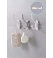 3 Lü Banyo Ev Askısı Kolay Montaj Duvara Yapışabilen Çok Renkli