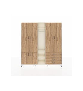 Arges Gardrop 14 Raflı 4 Çekmeceli Tek Askılı 220x30x243 Aytaşı-Çam