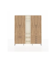 Arges Gardrop 14 Raflı 4 Çekmeceli Tek Askılı 220x30x243 Aytaşı-Çam