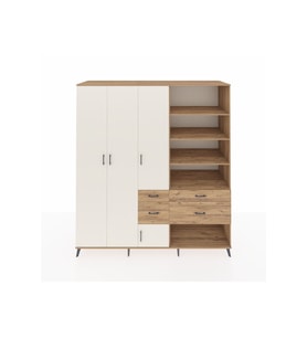 Kronos Dolap 14 Raflı 4 Çekmeceli 4 Kapaklı 220x59x243 Çam-Aytaşı/Çam