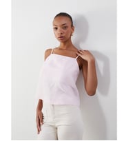 LCW Vision Pembe Kare Yaka İp Askılı Modal Karışımlı Crop Bluz