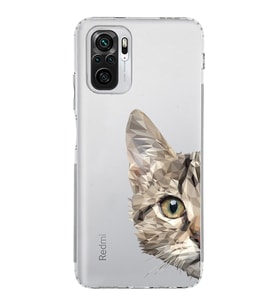 Xiaomi Poco M5s  Kamera Korumalı Kapak Catface Tasarımlı Şeffaf  Kılıf