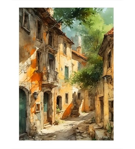 Eski Evler Art Mdf Tablo