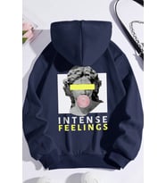 Unisex Aesthetic Baskılı Sweatshirt (Lacivert)