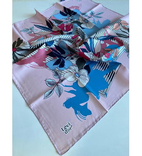Levidor Tivil İpek Eşarp 40085 Pembe Karışık Desen