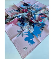 Levidor Tivil İpek Eşarp 40085 Pembe Karışık Desen