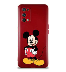 Realme 7 Pro Soft Premier Kapak Mickey Mouse-E Tasarımlı Silikon Kılıf - Mürdüm (Şeffaf)