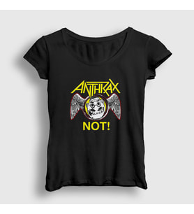 Presmono Kadın Siyah Not Anthrax T-Shirt 10370tt