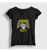 Presmono Kadın Siyah Not Anthrax T-Shirt 10370tt