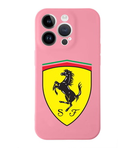 Apple iPhone 14 Pro  Lansman Kılıf Ferrari  Tasarımlı Altı Kapalı İçi Kadife Kaplı  Kapak (Şeffaf)