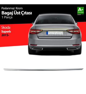 Skoda Superb Uyumlu Krom Bagaj Çıtası 2015 Üzeri