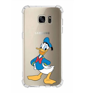 Samsung Galaxy S7 Edge  Köşe Korumalı Antişok Kapak Donald Duck Tasarımlı Şeffaf  Kılıf