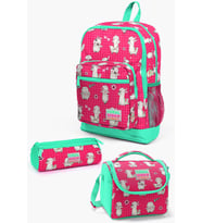 Coral High Kids Neon Mercan Su Yeşili Alpaka Desenli 3’lü Okul Çanta Seti SET0123466