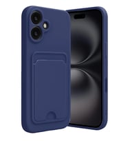 iPhone 16 Kılıf Kelvin Kartvizitli Silikon - Lacivert