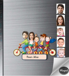 Kişiye Özel Aile Ahşap Magnet -3