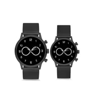 Sevgili Saati Siyah Sonsuzluk Çift Kol Saati
