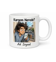 Kargomu Beklerken Camdan Bakan Esprili Online Alışveriş Kupa Bardak Hediye