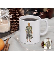 BK Gift Kişiye Özel Tam Boy Büyükanne Karikatürlü Beyaz Kupa Bardak-1