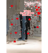 Kalp ve Çiçekler 14 Şubat Sevgililer Günü Cam Vitrin Oda Stickerı 70cm